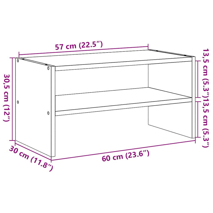 Полка для обуви штабелируемая серая Sonoma 60x30x30,5 см