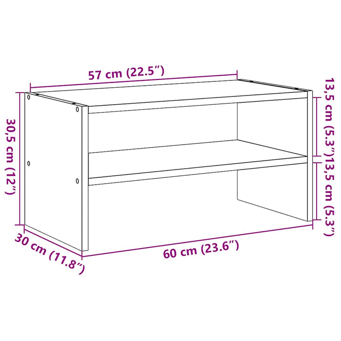 Shoe Rack Stackable Old Wood 60x30x30.5 cm