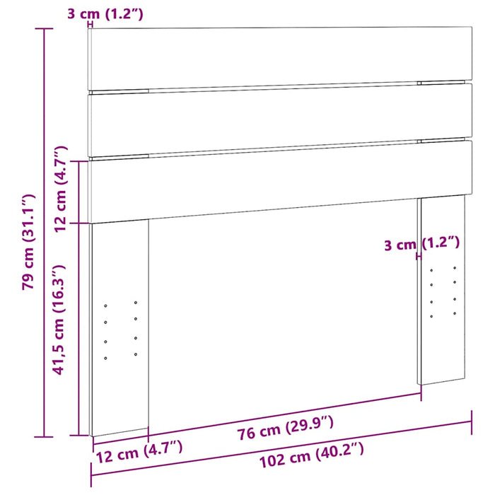 Headboard 100 cm Solid Wood Oak