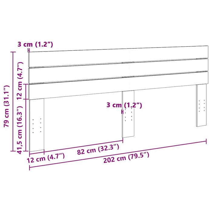 Headboard 200 cm Solid Wood Oak
