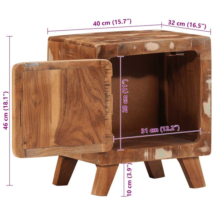 Bedside Cabinet 2 pcs 40x32x46 cm Solid Wood Reclaimed