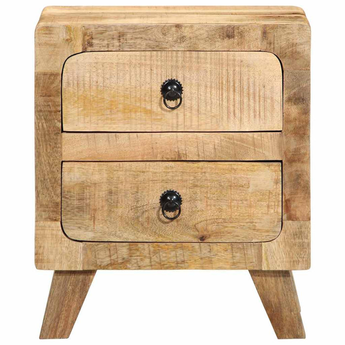 Bedside Cabinet 2 pcs 40x32x46 cm Solid Wood Rough Mango