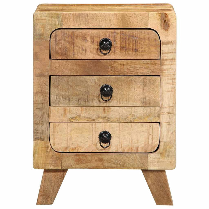 Bedside Cabinet 2 pcs 37x32x50 cm Solid Wood Rough Mango