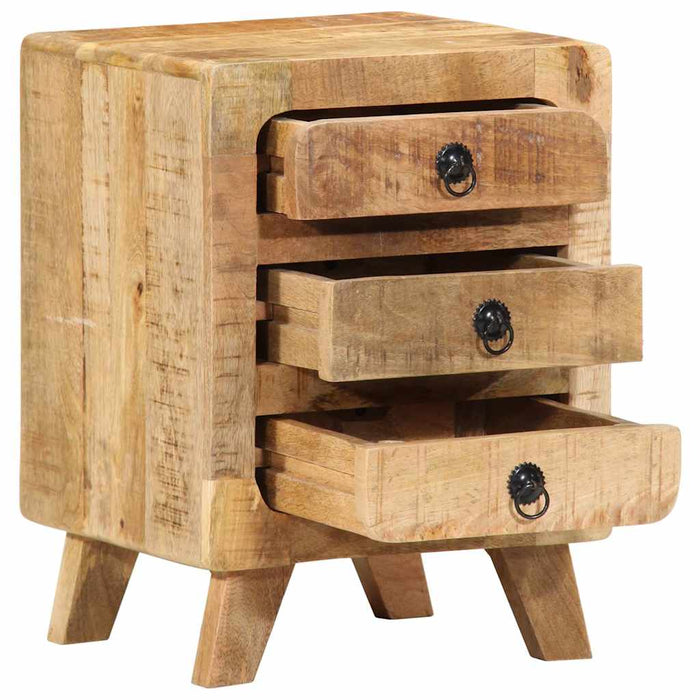 Bedside Cabinet 2 pcs 37x32x50 cm Solid Wood Rough Mango