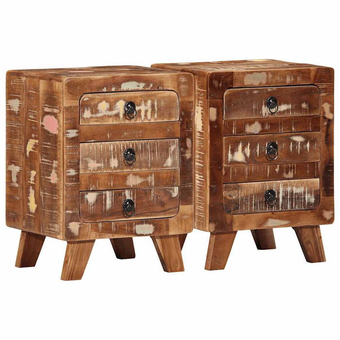 Bedside Cabinet 2 pcs 37x32x50 cm Solid Wood Reclaimed