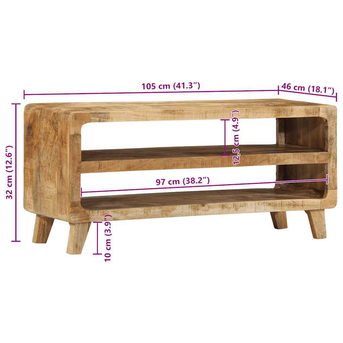 TV Cabinet 105x46x32 cm Solid Wood Rough Mango