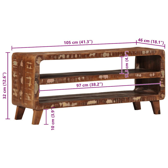 TV Cabinet 105x46x32 cm Solid Wood Reclaimed