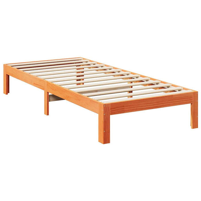 Bed Frame without Mattress Wax Brown 90x200 cm Solid Wood Pine