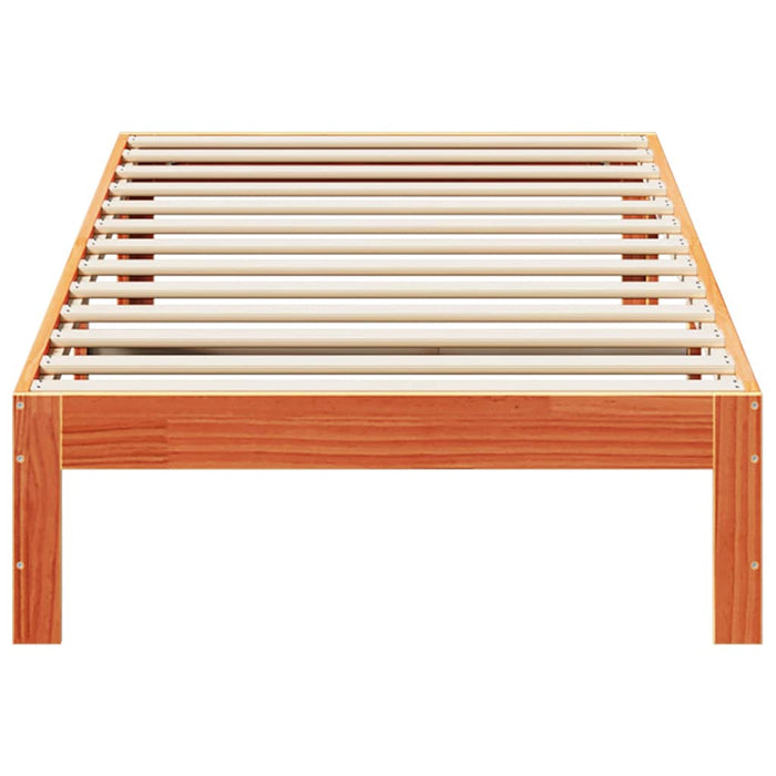 Bed Frame without Mattress Wax Brown 90x200 cm Solid Wood Pine