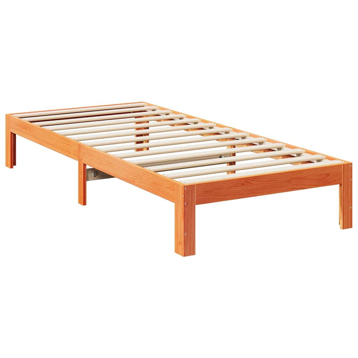 Bed Frame without Mattress Wax Brown 90x200 cm Solid Wood Pine