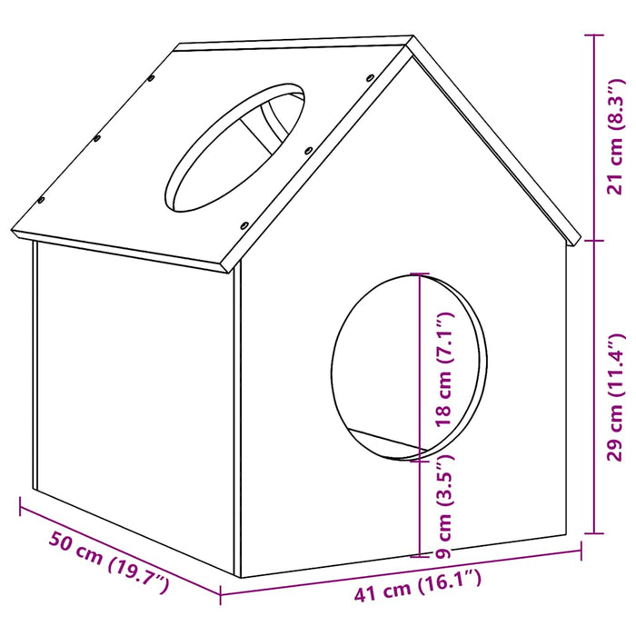 Casă pentru pisici 41x50x50 cm Lemn Mass Pin