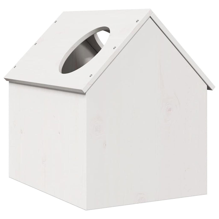 Cat House White 41x50x50 cm Solid Wood Pine