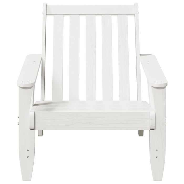 Garden Adirondack Chair White 75x77x77 cm Solid Wood Pine