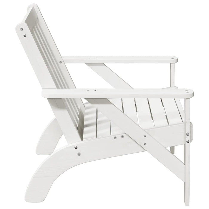 Garden Adirondack Chair White 75x77x77 cm Solid Wood Pine