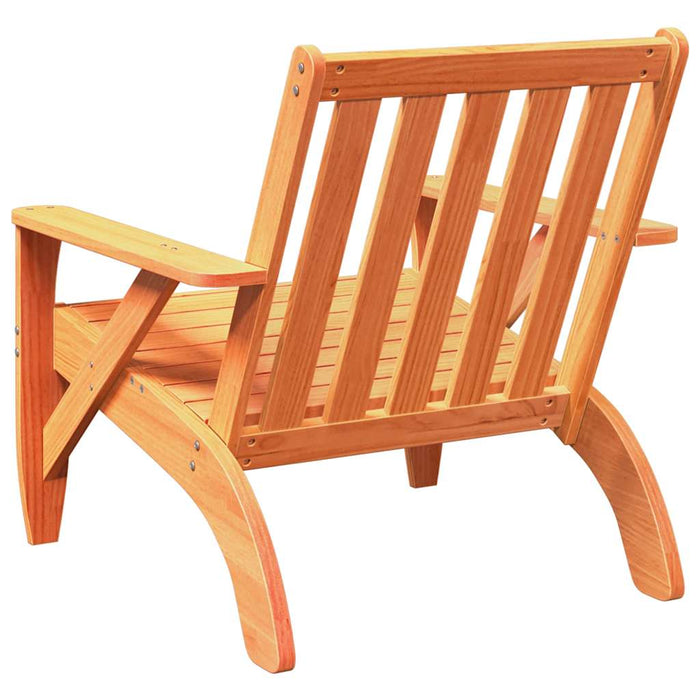 Garden Adirondack Chair Wax Brown 75x77x77 cm Solid Wood Pine