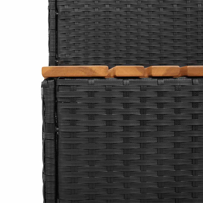 Hot Tub Step Black 50x50x50.5 cm Poly Rattan and Solid Acacia