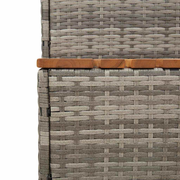 Hot Tub Step Grey 50x50x50.5 cm Poly Rattan and Solid Acacia