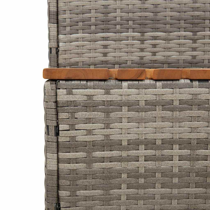 Hot Tub Step Grey 100x50x50.5 cm Poly Rattan and Solid Acacia