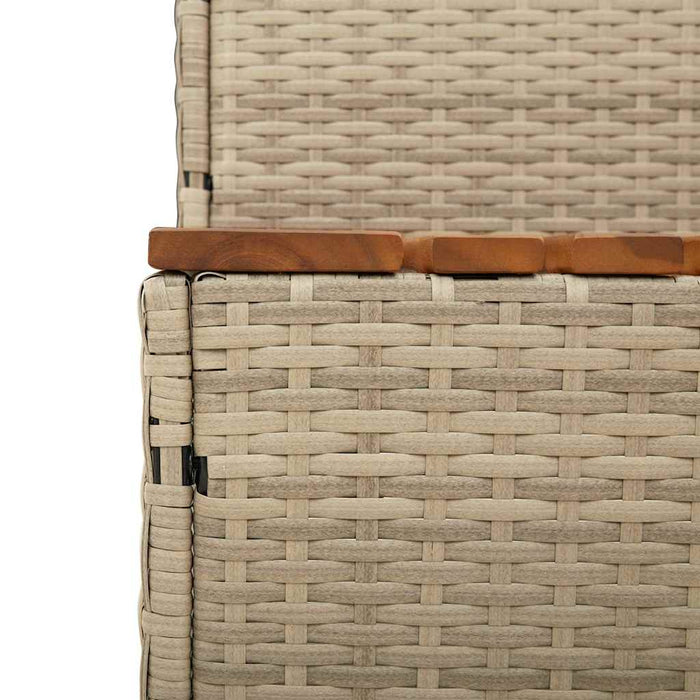 Hot Tub Step Beige 100x50x50.5 cm Poly Rattan and Solid Acacia