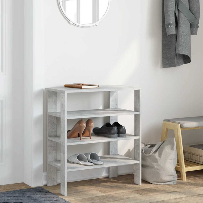 Shoe Rack Concrete Grey 61x32x70 cm Engineered Wood