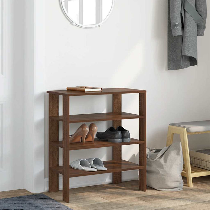 Shoe Rack Brown Oak 61x32x70 cm Engineered Wood