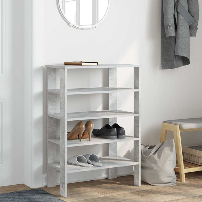 Shoe Rack Concrete Grey 61x32x87.5 cm Engineered Wood