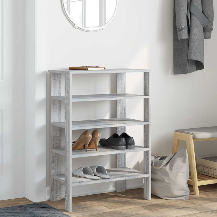 Shoe Rack Grey Sonoma 61x32x87.5 cm Engineered Wood