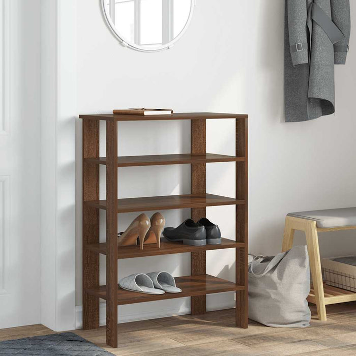 Shoe Rack Brown Oak 61x32x87.5 cm Engineered Wood