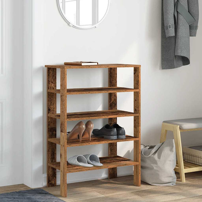 Shoe Rack Old Wood 61x32x87.5 cm Engineered Wood