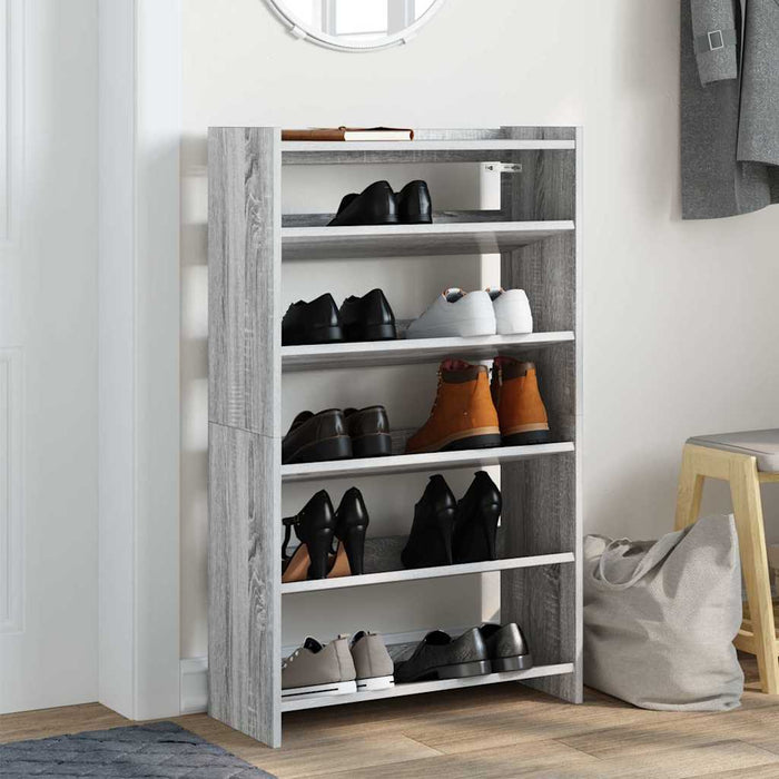 Shoe Rack Grey Sonoma 60x25x100 cm Engineered Wood