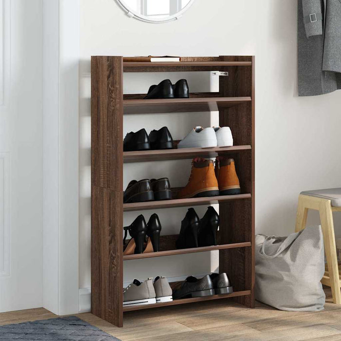 Shoe Rack Brown Oak 60x25x100 cm Engineered Wood