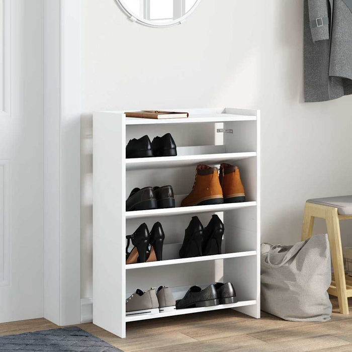 Shoe Rack White 60x25x81 cm Engineered Wood