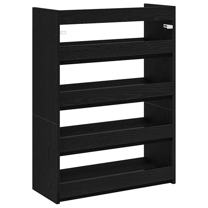 Shoe Rack Black 60x25x81 cm Engineered Wood