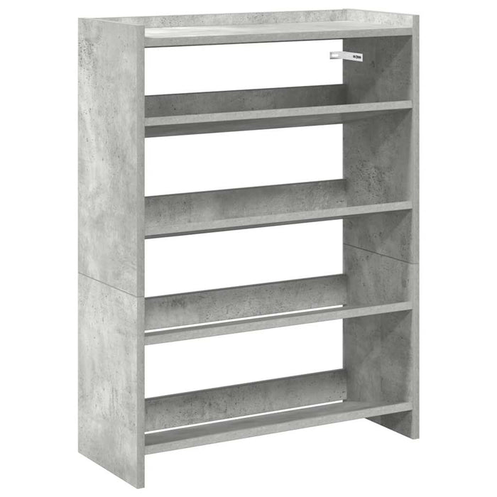 Shoe Rack Concrete Grey 60x25x81 cm Engineered Wood