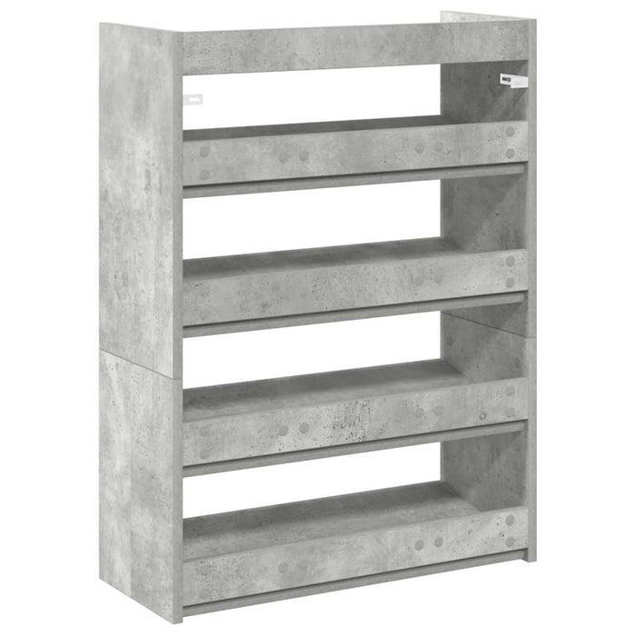 Shoe Rack Concrete Grey 60x25x81 cm Engineered Wood