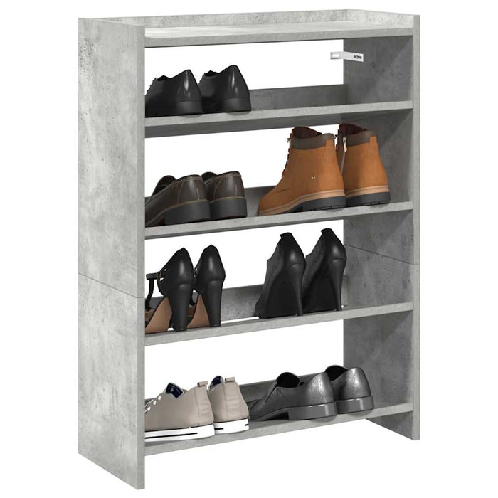 Shoe Rack Concrete Grey 60x25x81 cm Engineered Wood