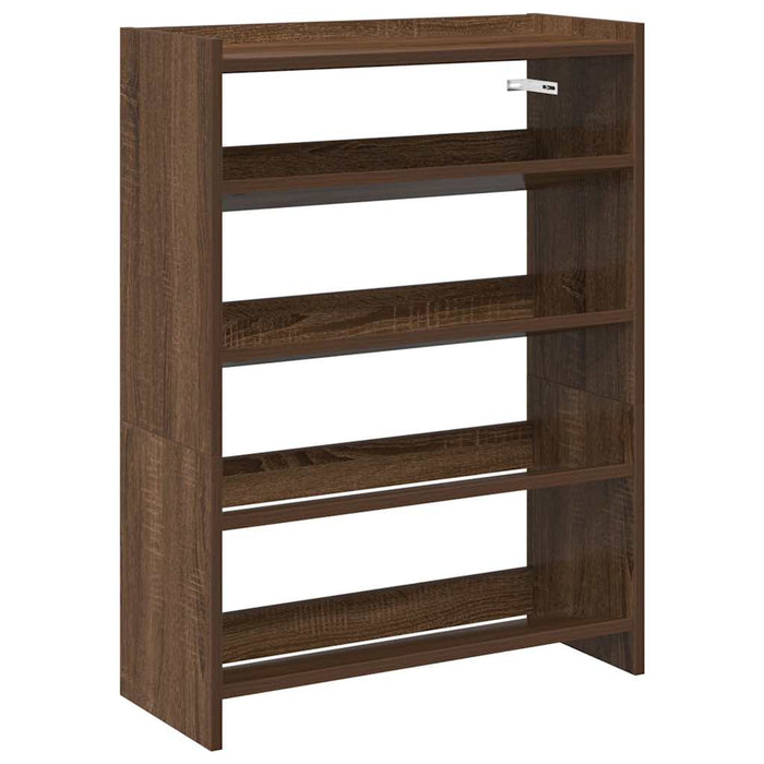 Shoe Rack Brown Oak 60x25x81 cm Engineered Wood