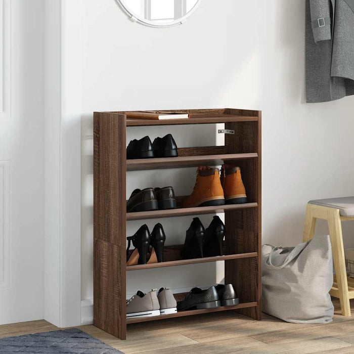 Shoe Rack Brown Oak 60x25x81 cm Engineered Wood