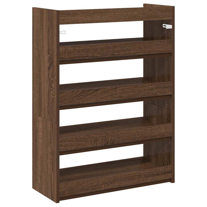 Shoe Rack Brown Oak 60x25x81 cm Engineered Wood