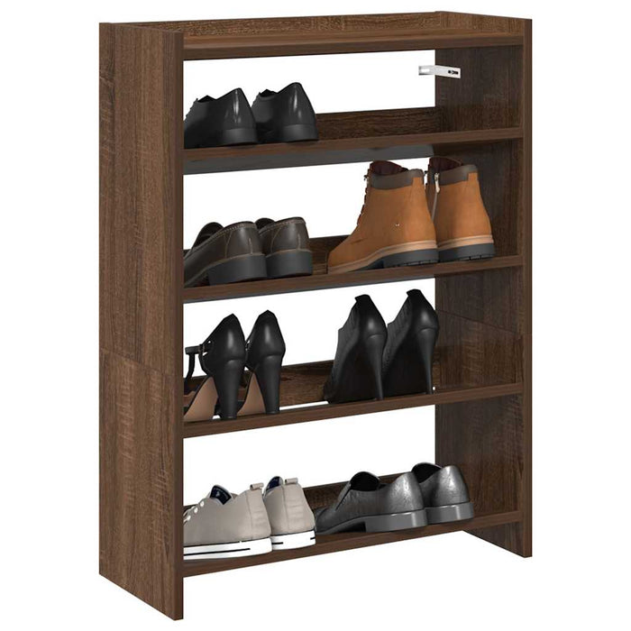 Shoe Rack Brown Oak 60x25x81 cm Engineered Wood