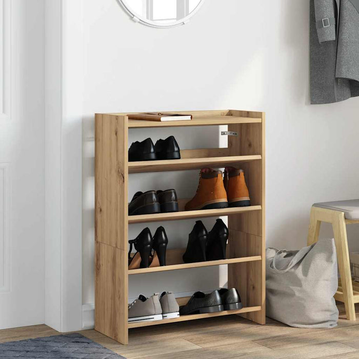 Shoe Rack Artisan Oak 60x25x81 cm Engineered Wood