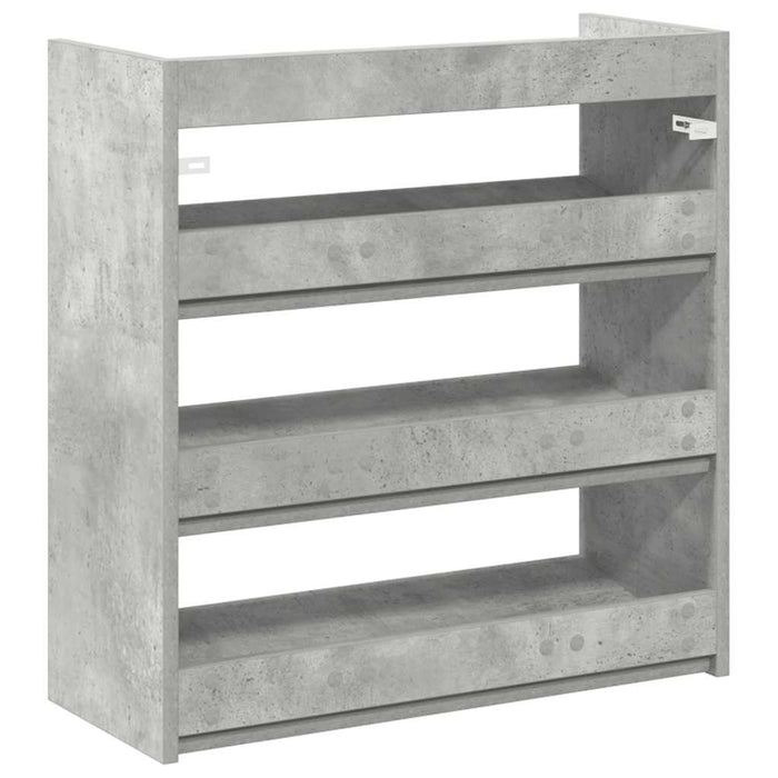 Shoe Rack Concrete Grey 60x25x62 cm Engineered Wood