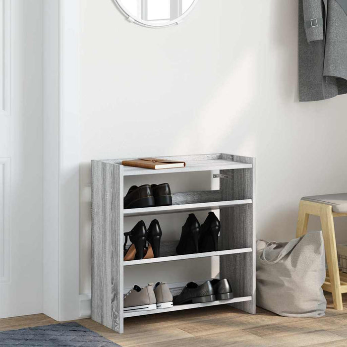 Shoe Rack Grey Sonoma 60x25x62 cm Engineered Wood