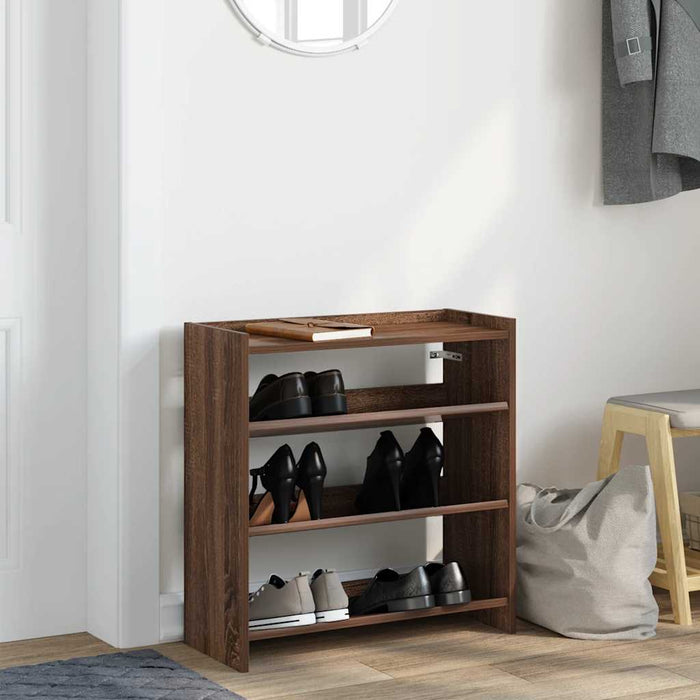 Shoe Rack Brown Oak 60x25x62 cm Engineered Wood