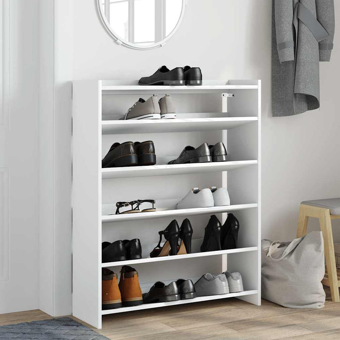 Shoe Rack White 80x25x100 cm Engineered Wood