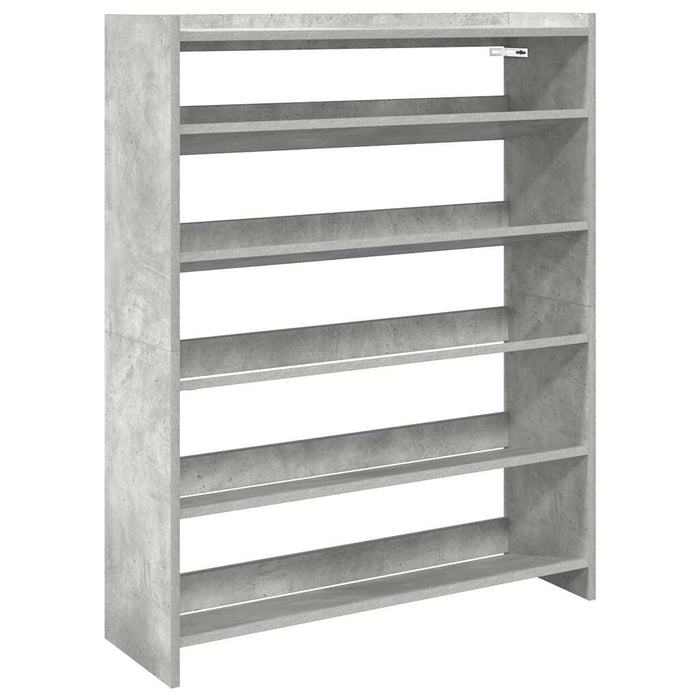 Shoe Rack Concrete Grey 80x25x100 cm Engineered Wood