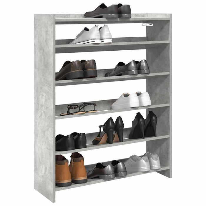 Shoe Rack Concrete Grey 80x25x100 cm Engineered Wood