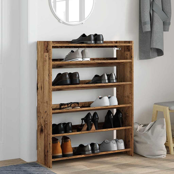 Shoe Rack Old Wood 80x25x100 cm Engineered Wood