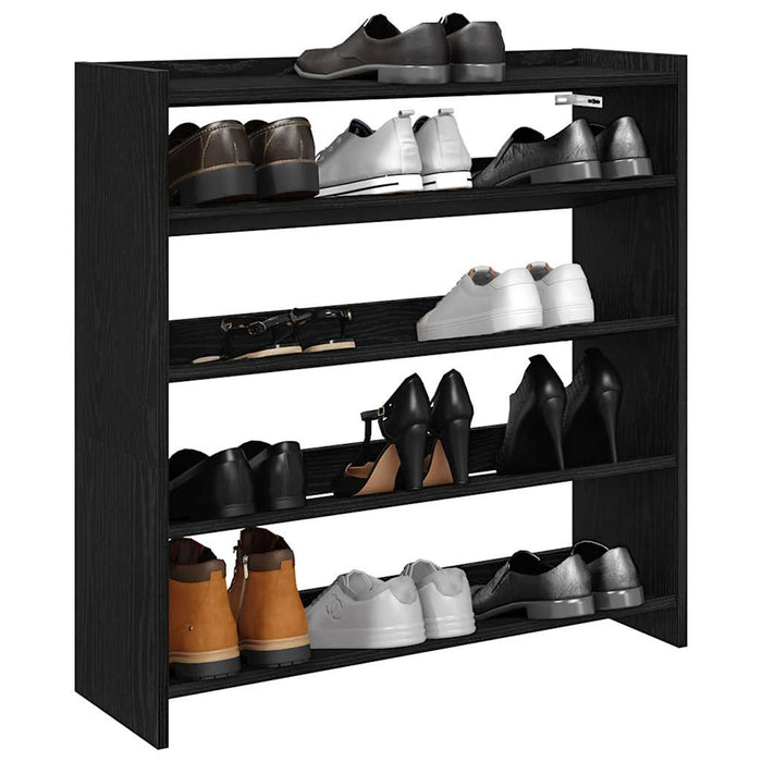 Shoe Rack Black 80x25x81 cm Engineered Wood