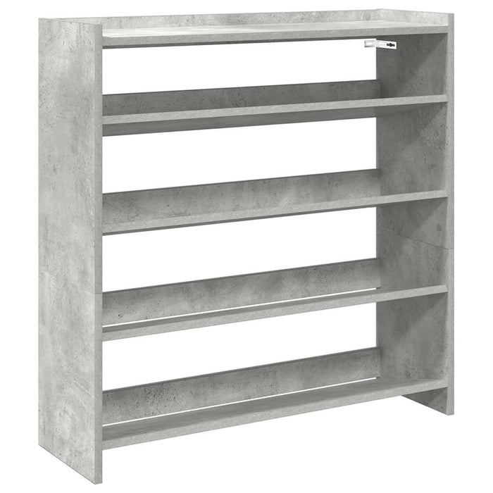 Shoe Rack Concrete Grey 80x25x81 cm Engineered Wood